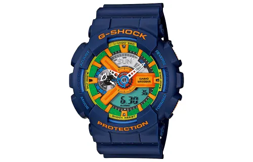 CASIO Men Liquid Crystal/Analog Dual Display Series Green Watch GA-110FC-2A