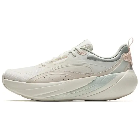 ANTA Soft And Elastic 3 Running Shoes Women's Low-Top Ivory White Gray Green/Muddy Gray/White Porcelain Pink