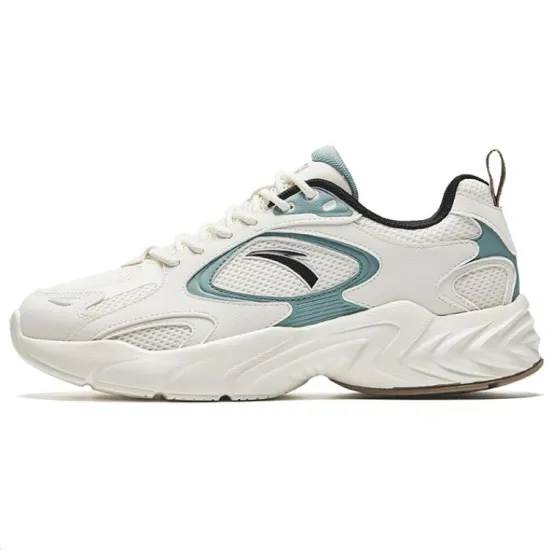 ANTA Casual Shoes Men Low-Top Ivory White/Fish Eye Green