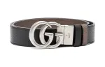 GUCCI GG Marmont Cow Leather Belts Men's Black Width 3.7cm