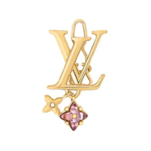 LOUIS VUITTON LOULOUGRAM Metal Hair Clips Women's Gold