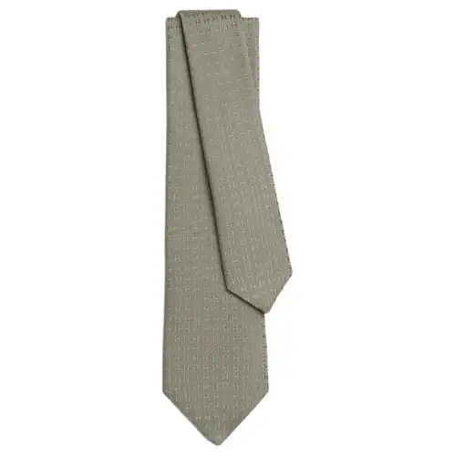 HERMES Mulberry Silk Ties Men's Sage Green