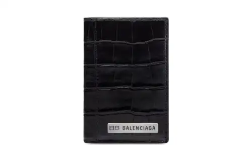 Balenciaga Print Calfskin Wallet Men's Black