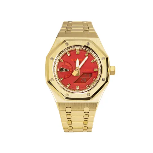 CASIO Unisex Liquid Crystal/Analog Dual Display Series 44.5mm Red Watch