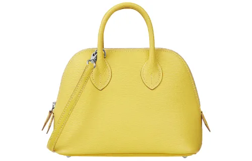 HERMES Bolide Cow Leather Bowling Bag, Handbag, Shoulder Bag Mini Women's Lemon