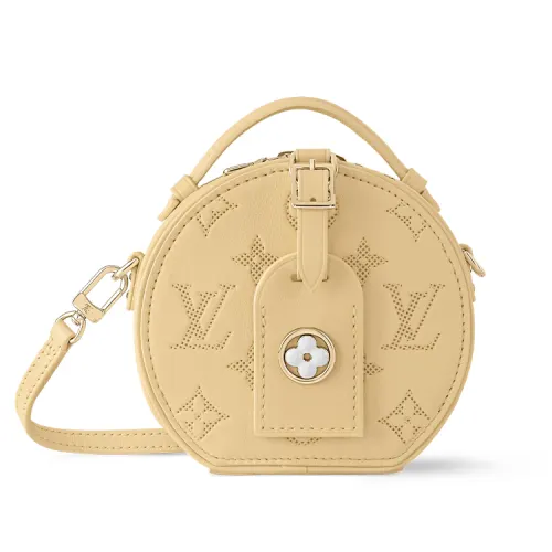 LOUIS VUITTON Cow Leather Handbag, Shoulder Bag, Crossbody Bag Mini Women's Khaki