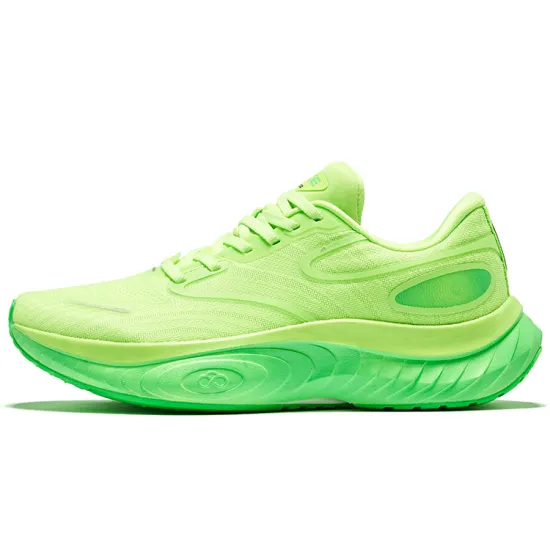 Erke Running Shoes Men Low-Top Fluorescent Digital Green