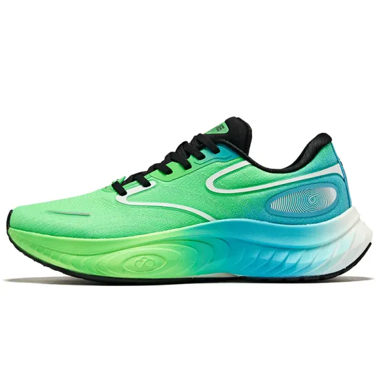 Erke Running Shoes Men Low-Top Lime Green Digital Blue