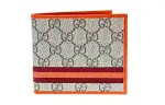 GUCCI Canvas With Leather Wallet Men's Ebony/Orange