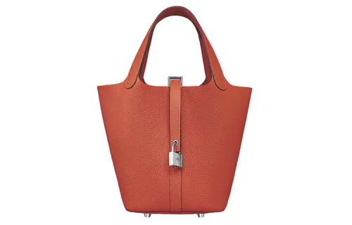 HERMES Picotin Lock Maurice Bullock Leather Basket Bag, Bucket Bag, Handbag 18 Women's R1 Terre Battue Red Earth
