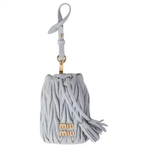 MIU MIU Matelassé Sheepskin Handbag, Shoulder Bag Mini Women's Cornflower Blue