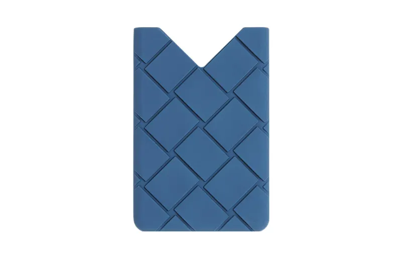 Bottega Veneta Silicone Business Card Holder Men's Sea Wave Blue