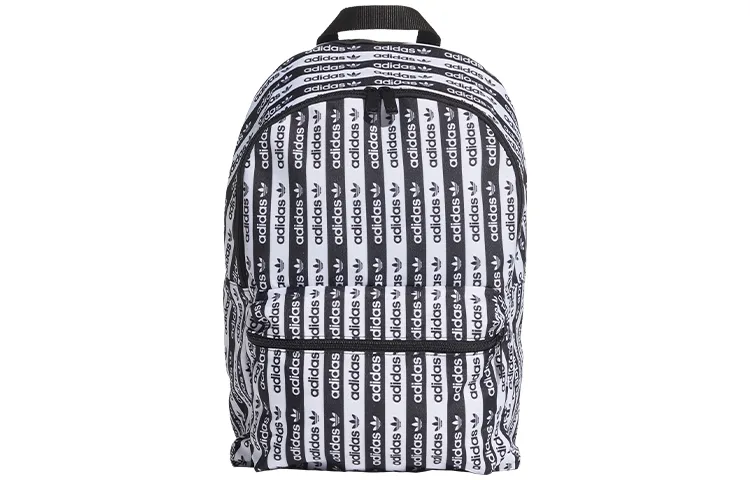 Adidas Originals Trefoil Polyester Plain Weave Fabric Backpack Regular Unisex Black White