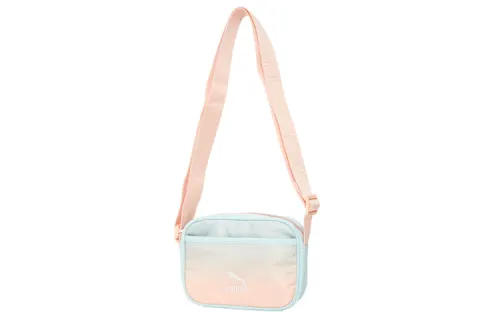 PUMA Fabric+Artificial Leather Crossbody Bag, Camera Bag, Shoulder Bag Women's Pink Blue Gradient