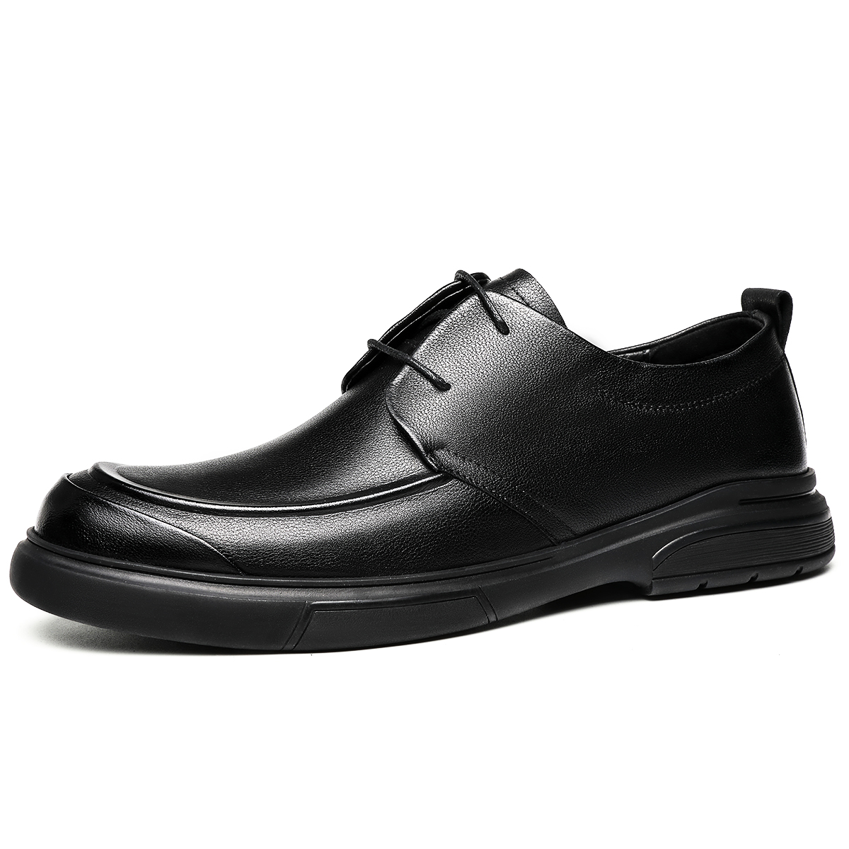 Chint first-layer cowhide, comfortable and versatile, thick sole, breathable casual shoes, British formal leather shoes, men's black