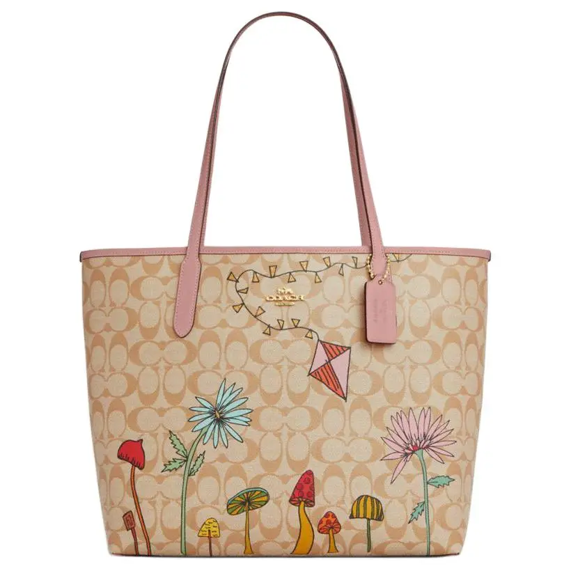 COACH X Observed By Us City Coated Canvas Tote Bag, Shoulder Bag Large Women's Light Khaki