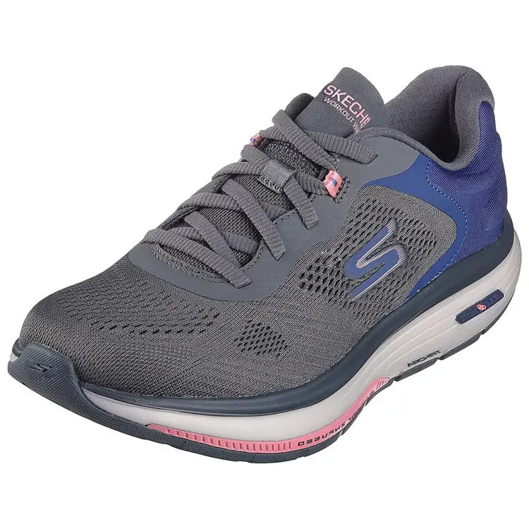 Skechers Go Walk Workout Walker Abrasion Resistant Low top Casual Shoes Women's Gray Blue
