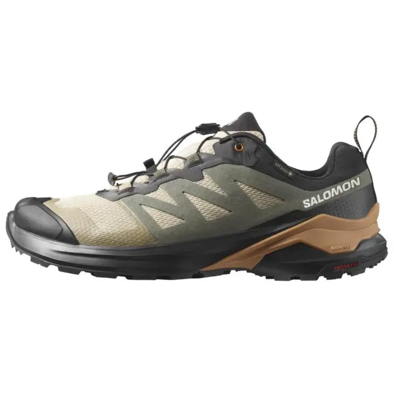 SALOMON Non Slip And Waterproof Low top Trail Running Shoes Men's Green Black