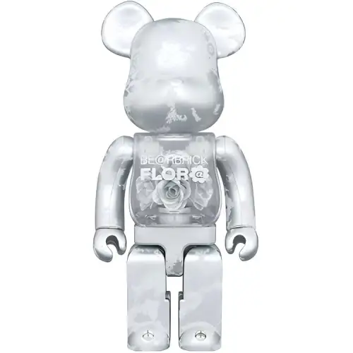 BE@RBRICK 400% Art Series FLOR@SILVER Silver Trendy Doll 28cm