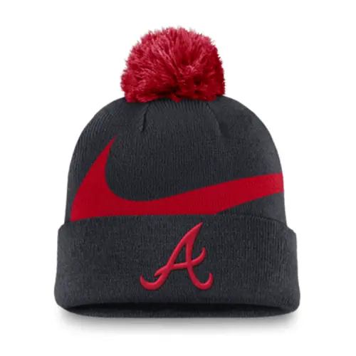 Nike Atlanta Braves Peak Men's Nike Mlb Cuffed Pom Beanie