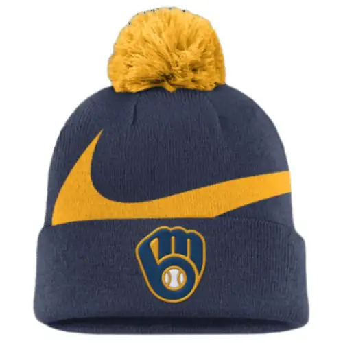 Nike Milwaukee Brewers Peak Men's Nike Mlb Cuffed Pom Beanie