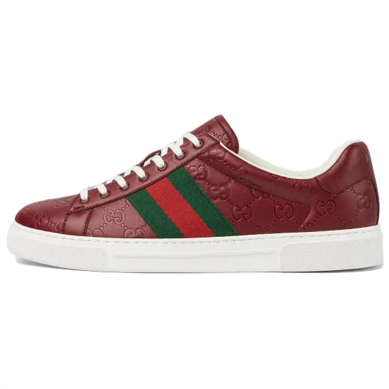 GUCCI Ace Skateboard Shoes Men Low-Top Red