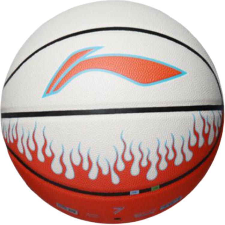 Li Ning Moisture Absorbing Leather Basketball White Red Size 7 Ball Indoor, Outdoor, All