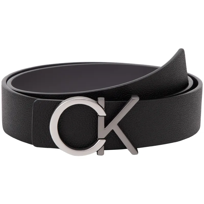 CALVIN KLEIN Cow Leather Belts Men's Space Black Width 3.5cm