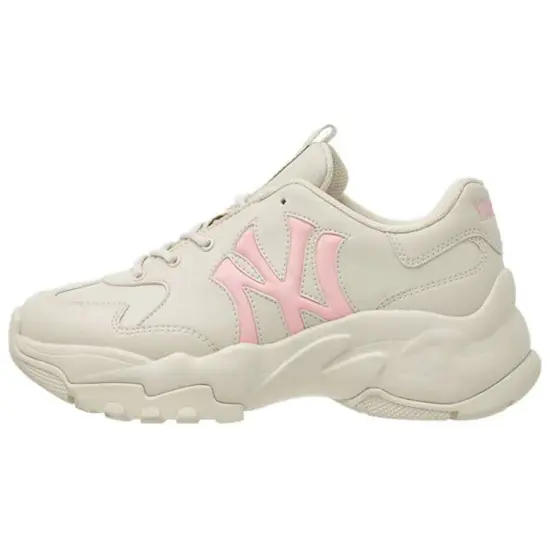 MLB Big Ball Chunky Anti Slip Wear Resistant Low Top Chunky Sneakers Unisex Ivory White