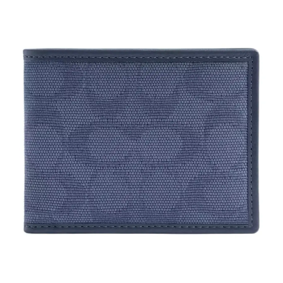 COACH Billfold Wallet Coated Canvas Jacquard With Calfskin Card Holder Regular Men's Dark Blue