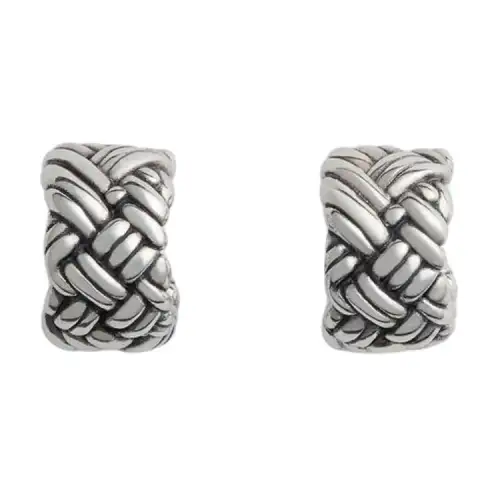Bottega Veneta Sterling Silver Earrings Men's Silver