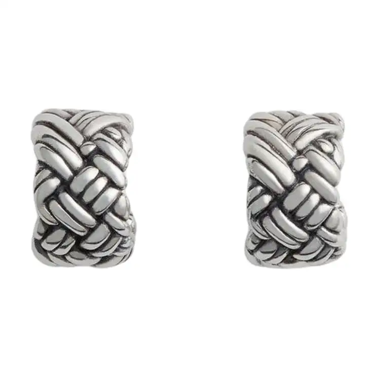 Bottega Veneta Sterling Silver Earrings Men's Silver