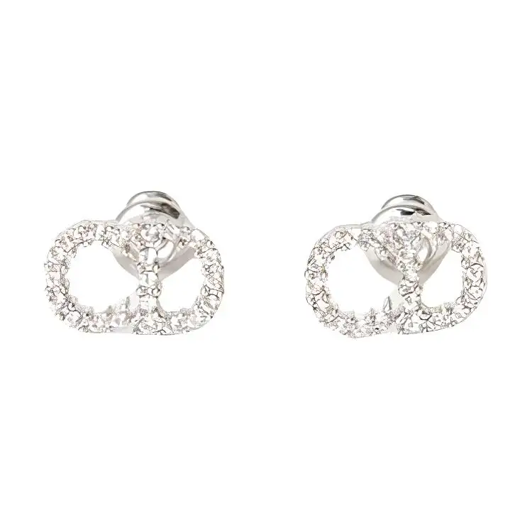 DIOR Metal Stud Earrings Women's Multicolor