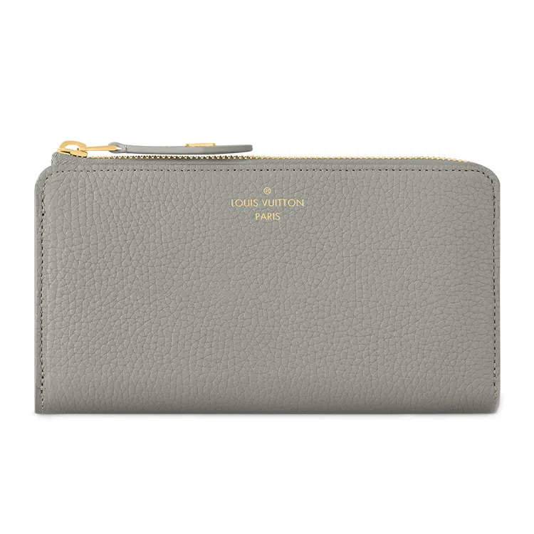 LOUIS VUITTON Taurillon Leather Wallet Women's Lime White With Fire Ash