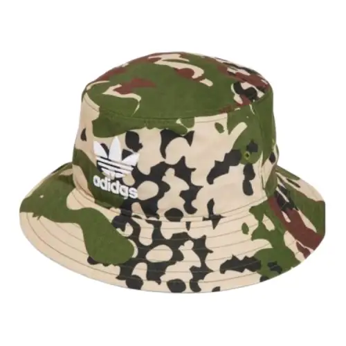 Adidas Originals Brand Logo Polyester Bucket Hats Unisex Wild Pine Color