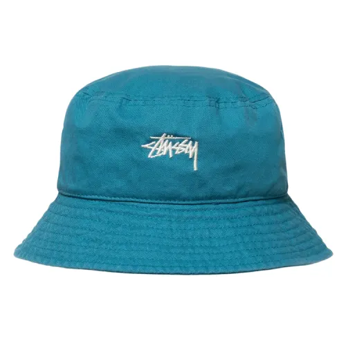 Stussy 100% Cotton Bucket Hats Unisex Lake Blue