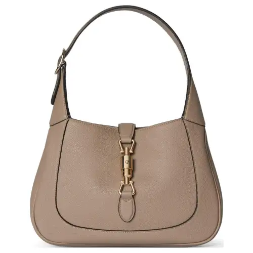 GUCCI Jackie 1961 Leather Handbag, Shoulder Bag Medium Women's Taupe