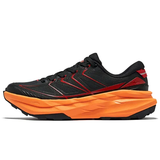 Erke Qiu Mo Low-Top Casual Shoes Men's Jet Black Crimson Red