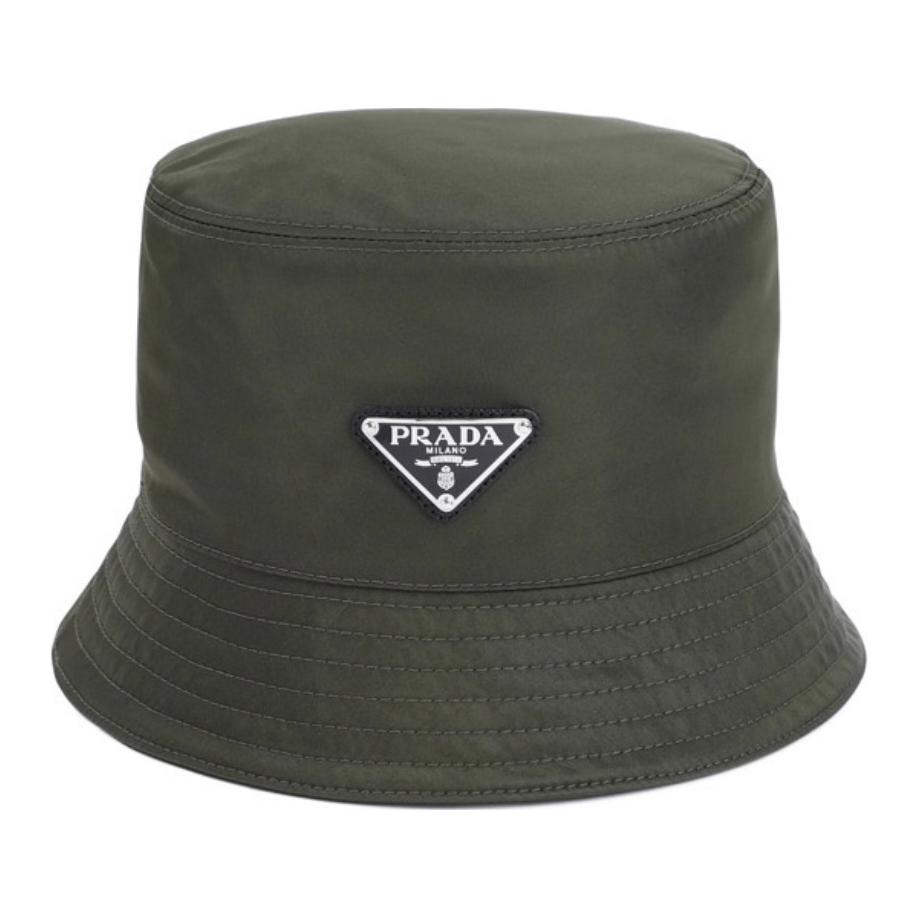 PRADA Cotton Bucket Hats Men's Khaki