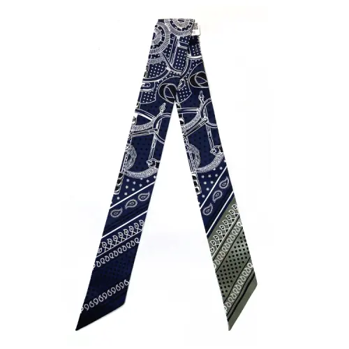 HERMES Twilly Silk Scarves Women's Blue