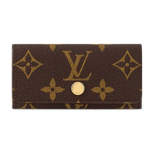 LOUIS VUITTON Monogram Canvas Key Pouch Women's Brown & Yellow