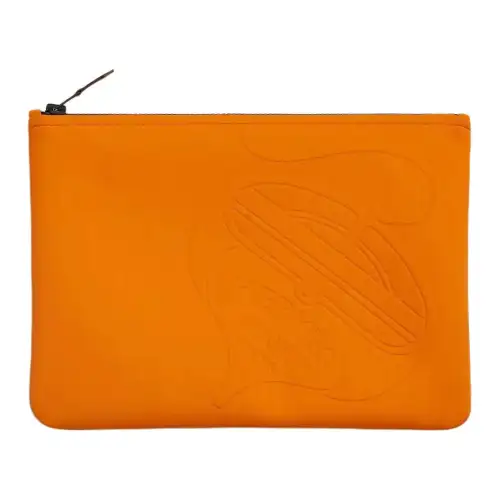 HERMES Polyamide Clutch Medium Women's Orange
