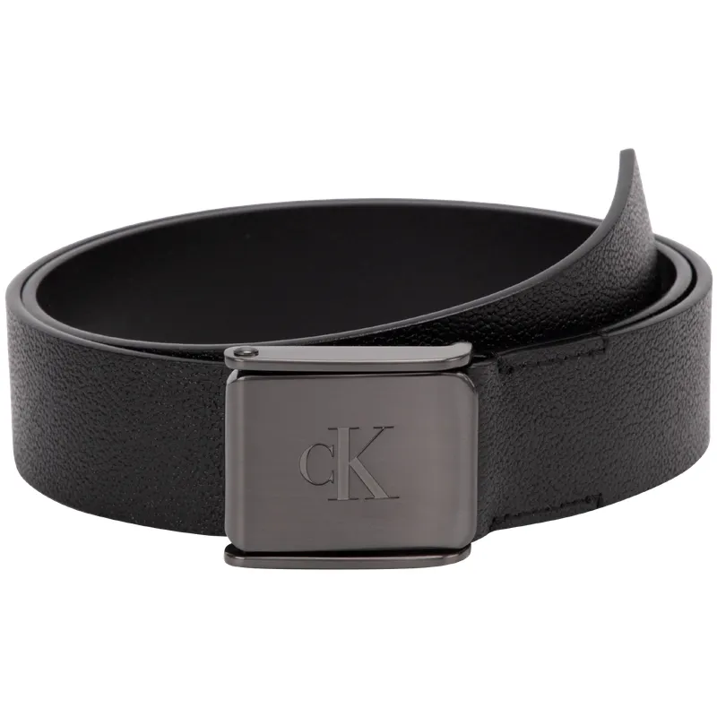 CALVIN KLEIN Cow Leather Belts Men's Space Black Width 3.8cm