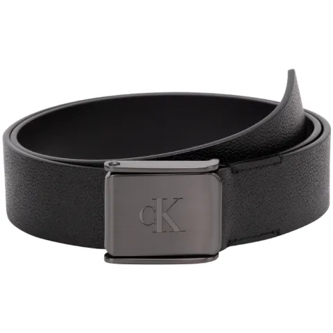 CALVIN KLEIN Cow Leather Belts Men's Space Black Width 3.8cm