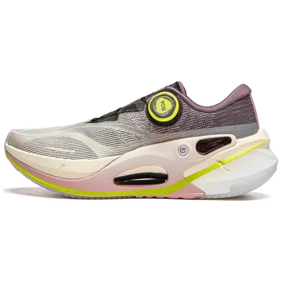 LiNing Cushioning Breathable Lightweight Rebound Low Top Casual Running Shoes Women's Gray Purple