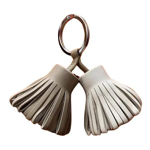HERMES Lambskin Keychains Women's Beige