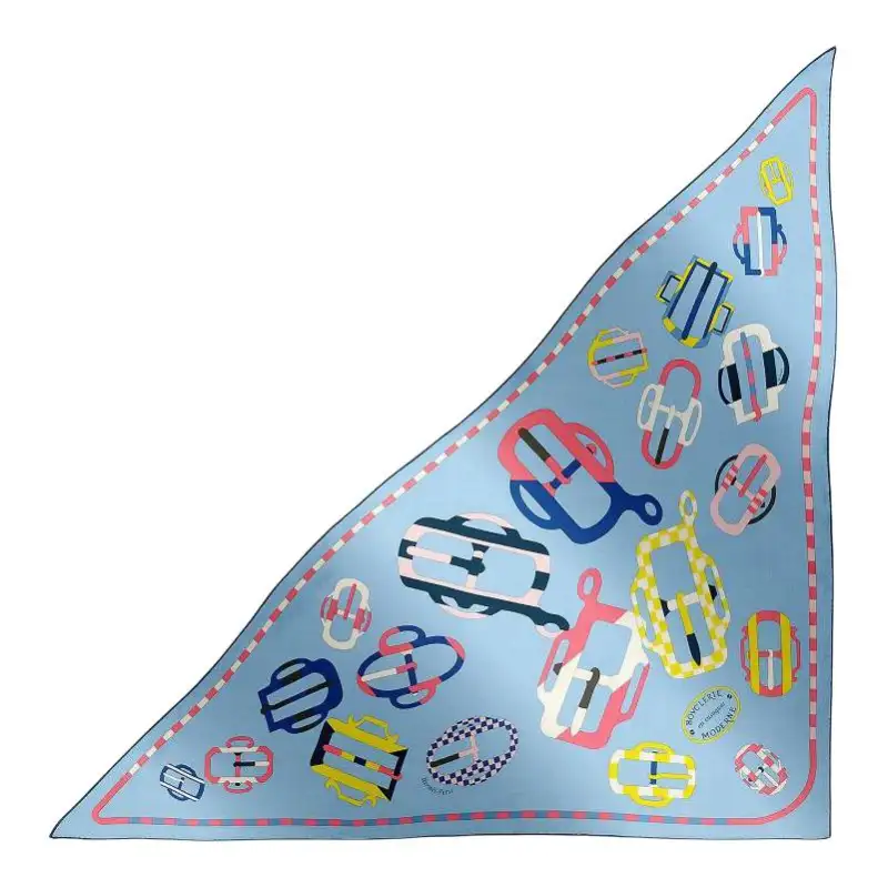 HERMES Casaque Cashmere Scarves Women's Blue