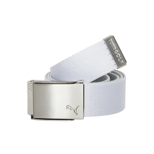 PUMA Brand Logo Fabric Belts Men's White 