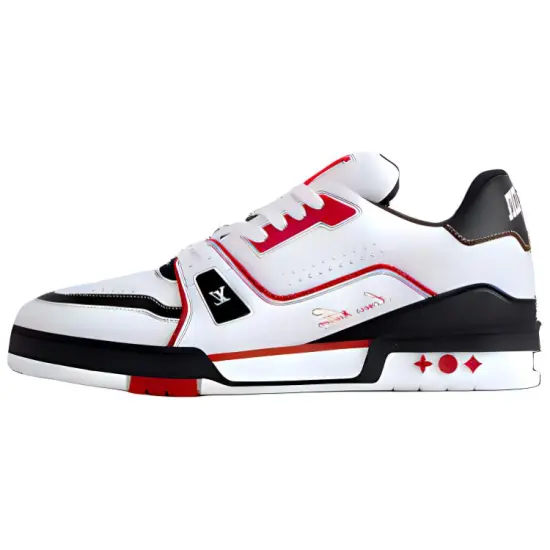 LOUIS VUITTON Trainer Skateboard Shoes Unisex Low-Top Red Black