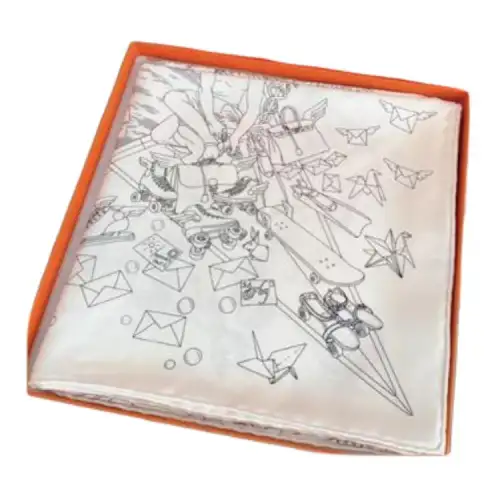 HERMES Flagship Scarves Women's White